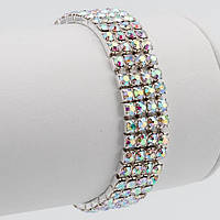 Браслет Гумка Стрази Чотири ряди Хамелеон