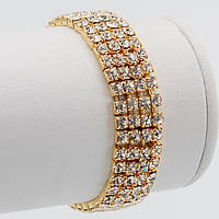 Браслет Гумка Стрази в Чотири ряди Метал Колір Золото