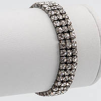 Браслет Гумка Три ряди Темний Метал