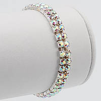 Браслет Гумка Стрази у Два ряди Стрази Хамелеон