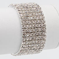 Браслет Гумка Вісім Рядів Метал Колір Срібло