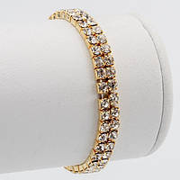 Браслет Гумка Стрази у Два ряди Метал Колір Золото