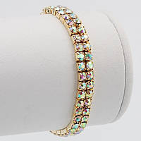 Браслет Гумка Стрази Хамелеон Метал Колір Золото