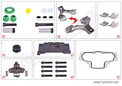 Ремкомплектт супорта правий WABCO PAN 17, повний MAN, DAF, IVECO