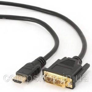 Кабель HDMI - DVI 3м Cablexpert, v1.3, позолоч.конектор (CC-HDMI-DVI-10) (код 42698), фото 1