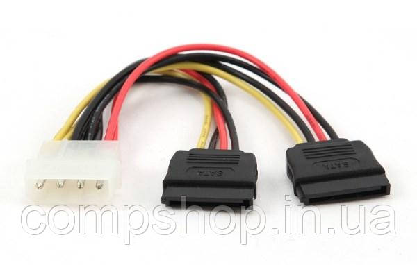 Кабель живлення Molex (F) -> 2xSATA (F) Cablexpert CC-SATA-PSY, 0.12мм (код 42070), фото 1