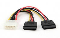 Кабель живлення Molex (F) -> 2xSATA (F) Cablexpert CC-SATA-PSY, 0.12мм (код 42070)