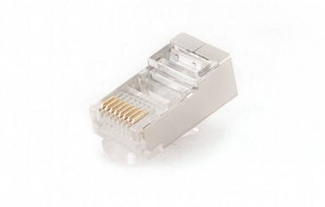 Конектор RJ-45 Cablexpert PLUG5SP/50, екранований, позолочені контакти, 50 шт (код 100880)