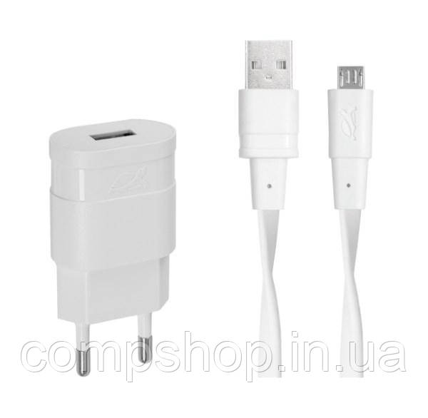 Зарядний пристрій RivaCase VA4111 WD1 (White) 1 порт, кабель micro USB