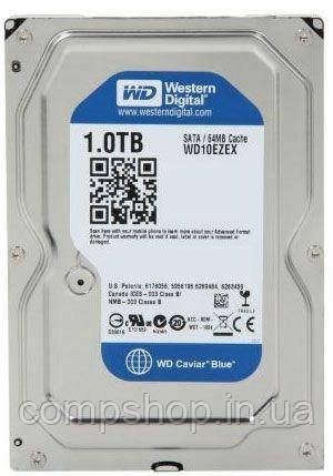 Жорсткий диск 3.5"   1TB  Western Digital WD Blue  (SATA 3, 64MB, 7200rpm)  (WD10EZEX) (код 54057)