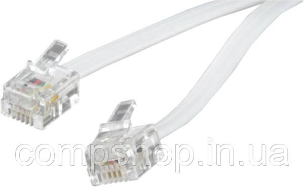 Кабель телефонний Cablexpert TC6P4C-3M, 6P4C, 3м (код 81421)