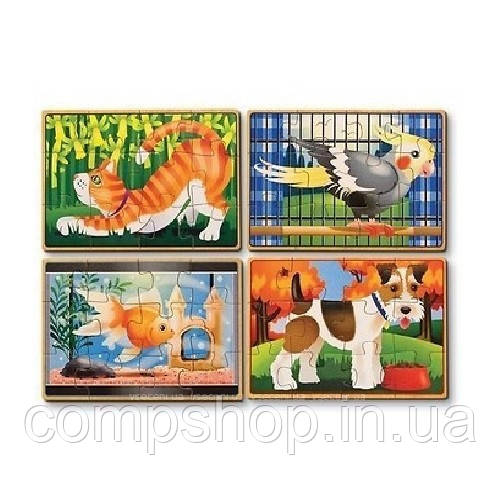 Дерев'яний пазл Melissa & Doug Домашні тварини (MD13790) (код 95508), фото 1