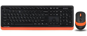 Клавіатура+миша безпровідні A4Tech Wireless FG1010 (Orange) Fstyler Black+ Orange, USB (код 109874)