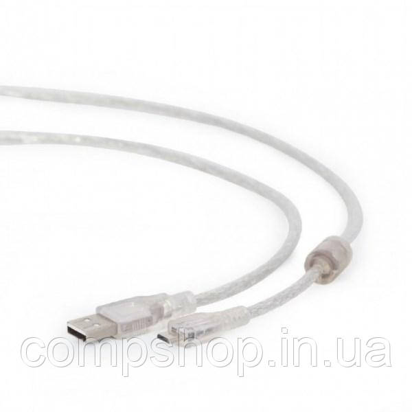 Кабель USB2.0-microUSB 1.8м Cablexpert, прозорий (CCP-mUSB2-AMBM-6-TR) (код 95598)