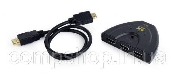 Перемикач HDMI Cablexpert DSW-HDMI-35 (3xВходи, 1xВихідний порт HDMI) (код 95608)