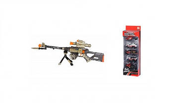 Іграшкова зброя Same Toy Snowleopard Автомат (DF-18218BUt)+Набір машинок Same Toy Metal Медична допомога