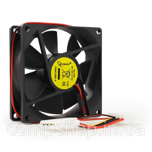 Вентилятор корпусний  80 Х 80 Х 25мм  Gembird FANCASE-4 BB 2500 об/хв 25дБ (код 59680), фото 1