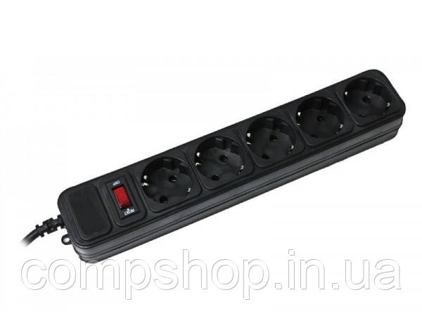 Мережевий фільтр 3.0м Maxxter SPM5-G-10B 5розеток, чорний (код 84023), фото 1