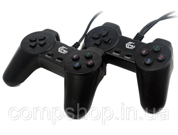 Маніпулятор Joystick Gembird JPD-UB2-01 Подвійний ігровий геймпад, USB інтерфейс, чорний  (код 86296)