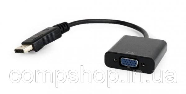 Адаптер DP->VGA (M/F) Cablexpert, 0.15м, Black (A-DPM-VGAF-02) (код 86300), фото 1