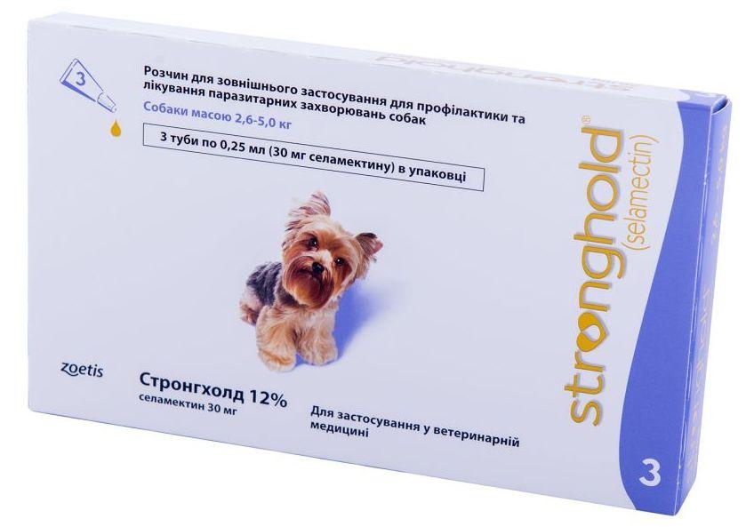 Купить Стронгхолд Stronghold для собак 2,6 - 5 кг капли на холку от ...