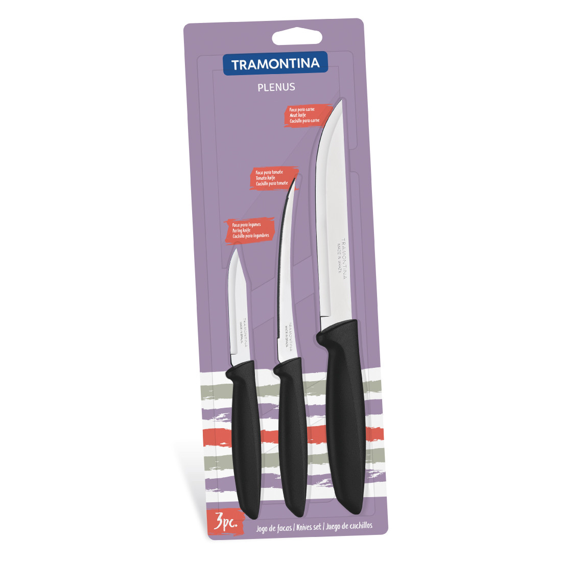 Набір ножів TRAMONTINA Plenus black 3 пр Колір чорний 23498-013, фото 1