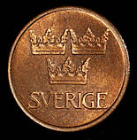 Монета Швеції. 5 эре 1972-73 рр, фото 2