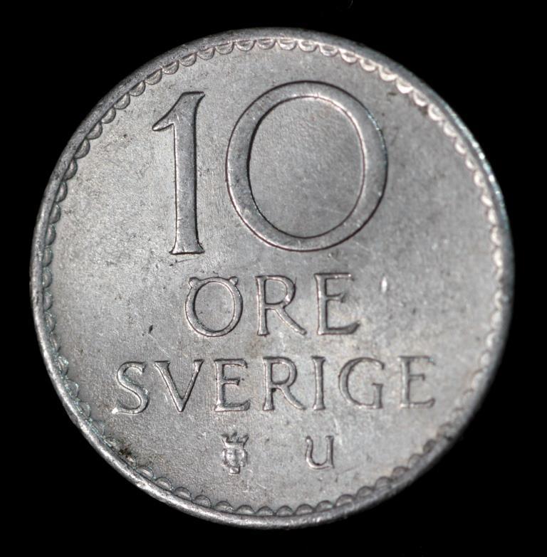 Монета Швеції.10 ере 1964-73 рр, фото 1