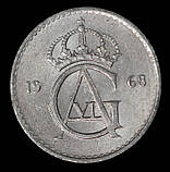 Монета Швеції.10 ере 1964-73 рр, фото 2