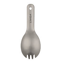 Титанова ложка, вилка 2 в 1 Titanium S21D. Туристична уловка. Міні ложка-вилка для походів. Набір туристів