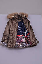 Л-200 Куртка зимова для дівчинки зріст 128 та 134 коричнева
