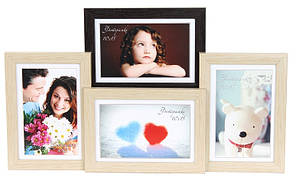 Фотоколаж 10х15 №4-0031 4в1 світле дерево, чорний