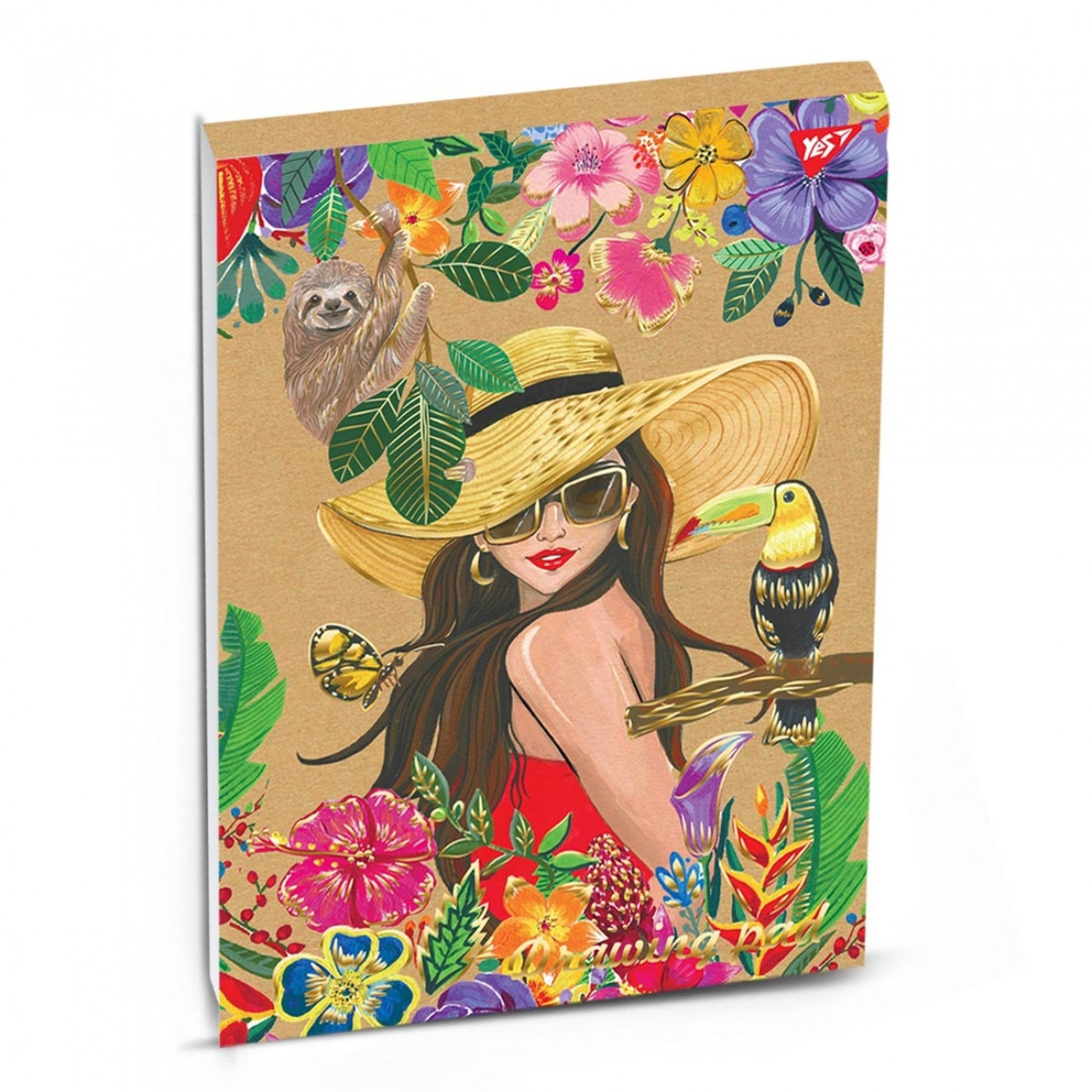 Альбом для малюв. склейка 30/100 A4 "Pretty Girl" крафт. білила+фол.золото №130461/Yes/(6)
