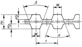РЕМЕНЬ D-H (ШАГ 12,7 ММ) ЗУБЧАТЫЙ