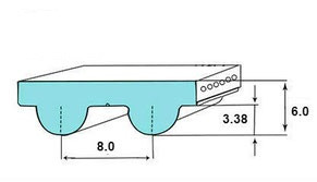 РЕМІНЬ 8М ПОЛІУРЕТАНОВИЙ (КРОК 8 ММ) ЗУБЧАСТИЙ