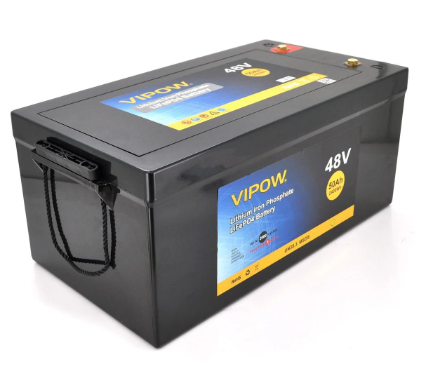 Акумуляторна батарея Vipow LiFePO4 51,2 V 50Ah з вбудованою ВМЅ платою 40A