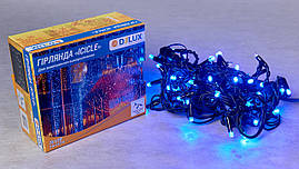 Гирлянда внешняя DELUX ICICLE 75 LED бахрома 2x0,7m 18 flash синий / черный IP44