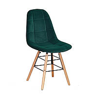 Обеденный стул в зеленом бархате на буковых ножках Peter Q