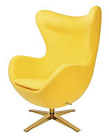 Дизайнерское кресло EGG - шерсть, Золота основа