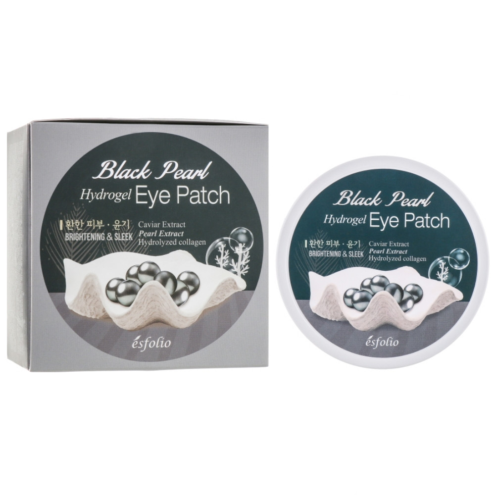 Гідрогелеві патчі під очі з перлами Esfolio Black Pearl Hydrogel Eye Patch 60 шт (8809386880808), фото 1