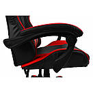 Крісло геймерське розкладне B 810 з підставкою для ніг геймерський стілець комп'ютерний червоний, фото 8