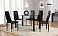 Комплект кухонних меблів: Скляний стіл і 4 крісла STELLA 22 ЧОРНИЙ, фото 3