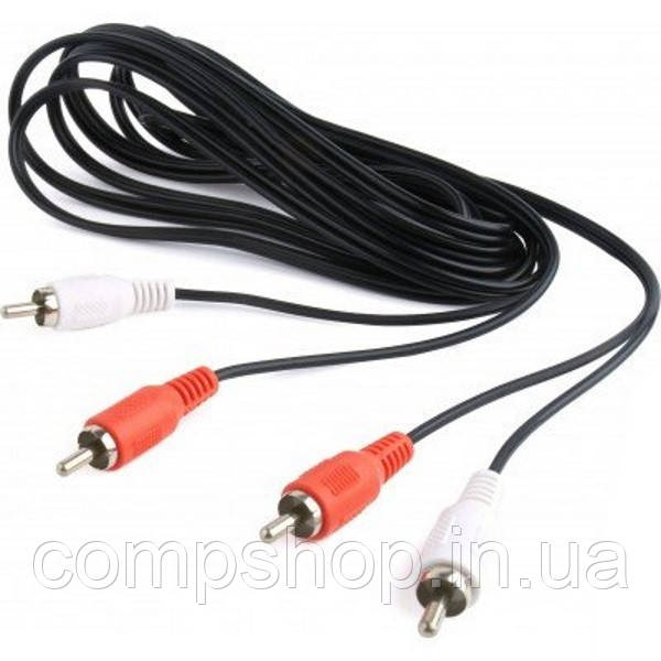 Кабель аудіо/відео Cablexpert 2хRCA-2хRCA (M/M), 1.8м, чорний (CCA-2R2R-6) (код 95069), фото 1