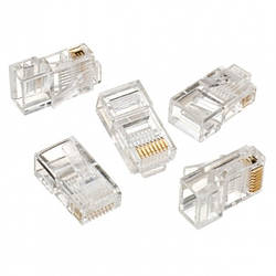 Конектор RJ-45 Cablexpert LC-8P8C-001/10, 8P8C, Cat.5e, модульна вилка, позолочені контакти  (10 ШТ) (код