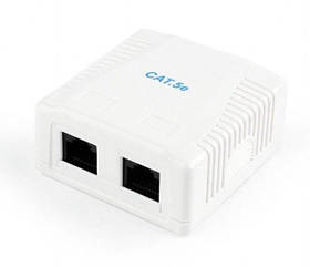 Розетка 2-портова Cablexpert NCAC-2U5E-01 RJ-45 кат.5е (код 95177)