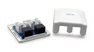 Розетка 2-портова Cablexpert NCAC-2U6-01 RJ-45 кат.6е (код 95178)