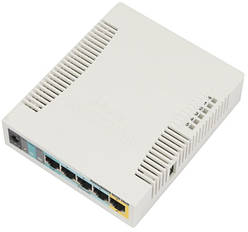 Маршрутизатор MikroTik RB951Ui-2HnD (5xLAN, PoE in/1*out, 2,4 Ghz, 802.11b/g/n, 2*2 MIMO, 2,5dBi, 30dBm,