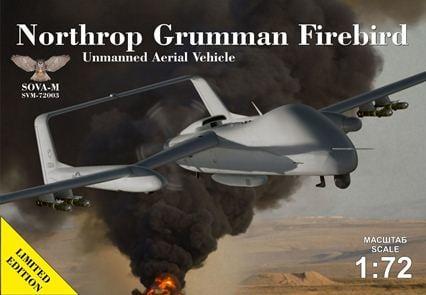 Пластикова модель 1/72 SOVA-M 72003 Американський безпілотник Northrop Grumman Firebird Unmanned Aerial Vehicl, фото 1