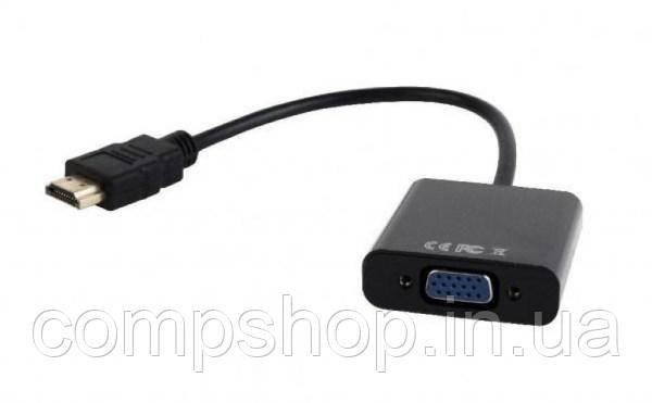 Адаптер HDMI->VGA Cablexpert, 0.15м, black (B-HDMI-VGA-03) (код 94383)