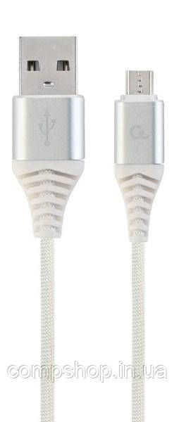 Кабель USB2.0-microUSB 1м Cablexpert, 2.1А, преміум (CC-USB2B-AMmBM-1M-BW2) (код 109030), фото 1